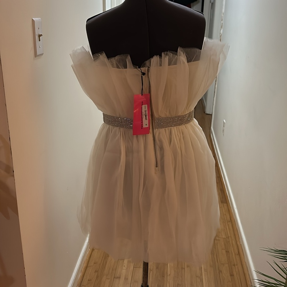 Betsey Johnson tulle dress, rhinestone waist. Flawless zipper, never worn, NWT - Picture 2 of 5